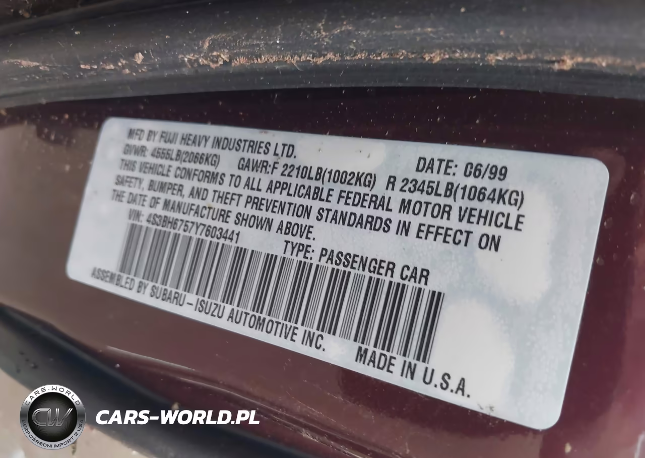 2000 Subaru Outback VIN:4S3BH6757Y7603441 - 9