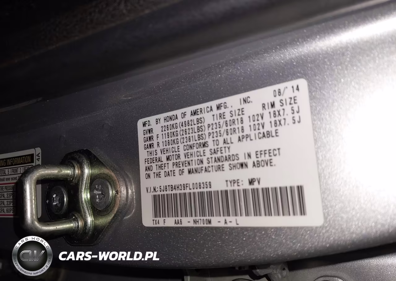 2015 Acura Rdx VIN:5J8TB4H39FL008359 - 9