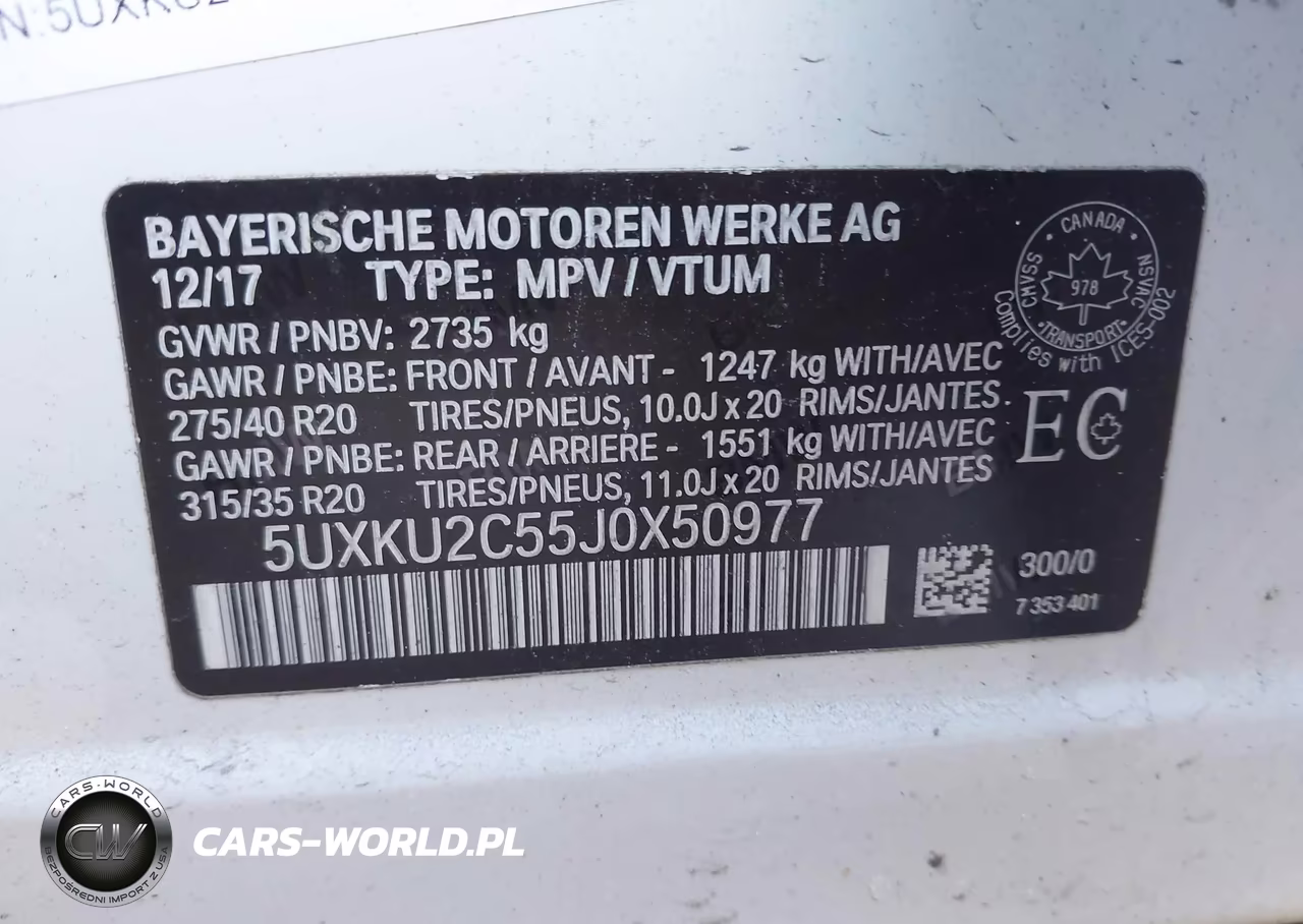 2018 BMW X6 xDrive35I VIN:5UXKU2C55J0X50977 - 9