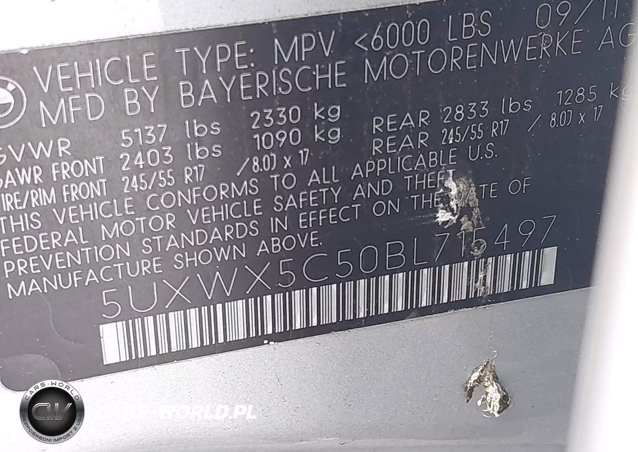 2011 BMW X3 xDrive28I VIN:5UXWX5C50BL715497 - 9