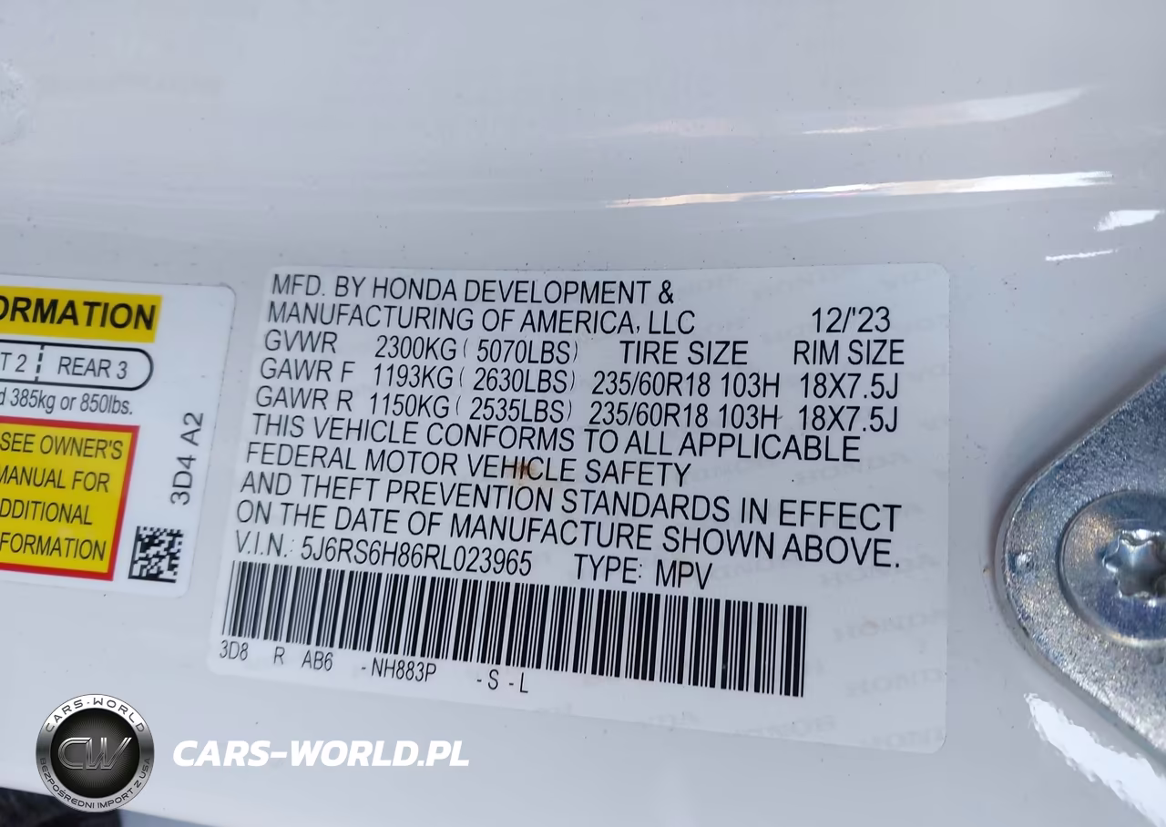 2024 Honda Cr-V Hybrid Sport-L VIN:5J6RS6H86RL023965 - 9