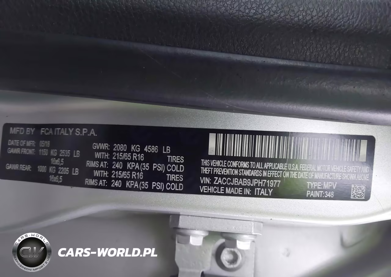 2018 Jeep Renegade Sport 4X4 VIN:ZACCJBAB9JPH71977 - 9