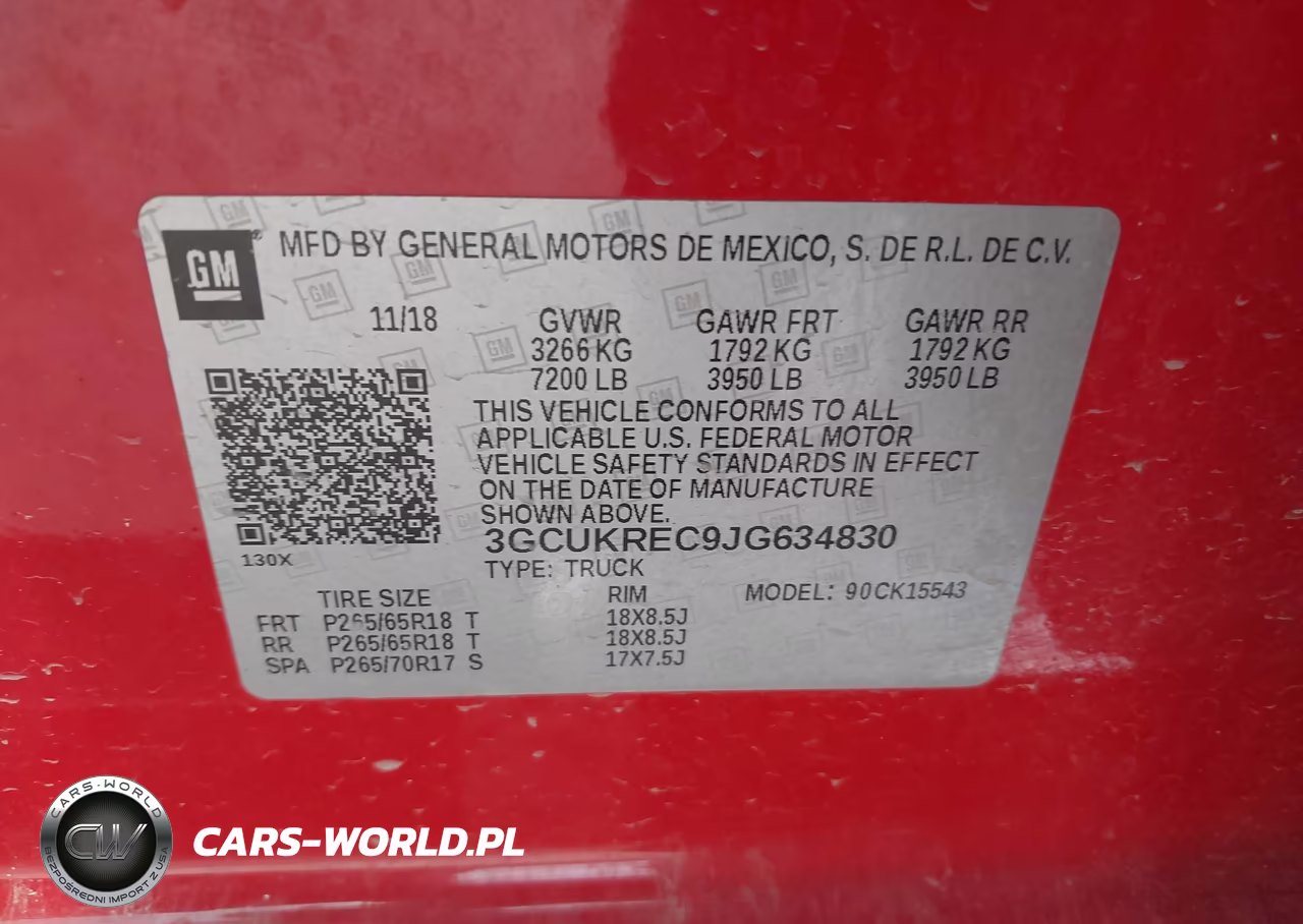 2018 Chevrolet Silverado 1500 2Lt VIN:3GCUKREC9JG634830 - 9