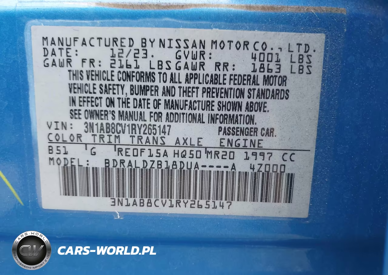 2024 Nissan Sentra Sv Xtronic Cvt VIN:3N1AB8CV1RY265147 - 9