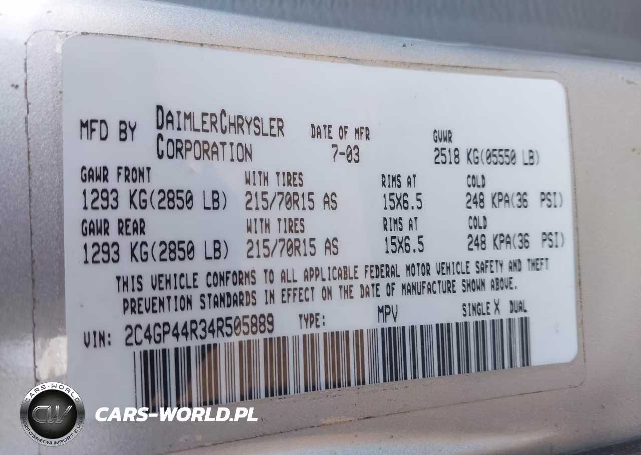 2004 Chrysler Town & Country Lx VIN:2C4GP44R34R505889 - 9