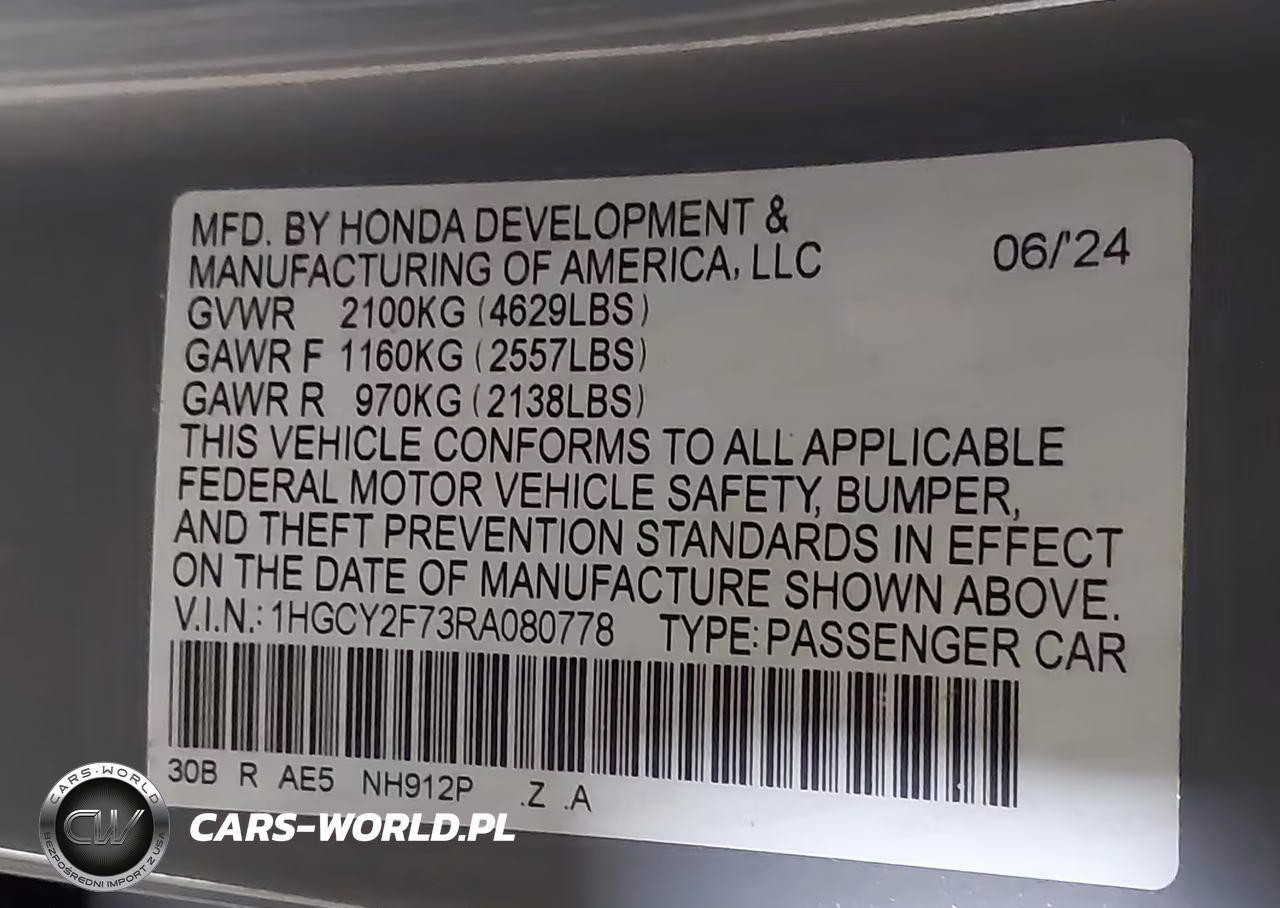 2024 Honda Accord Hybrid Sport-L VIN:1HGCY2F73RA080778 - 9