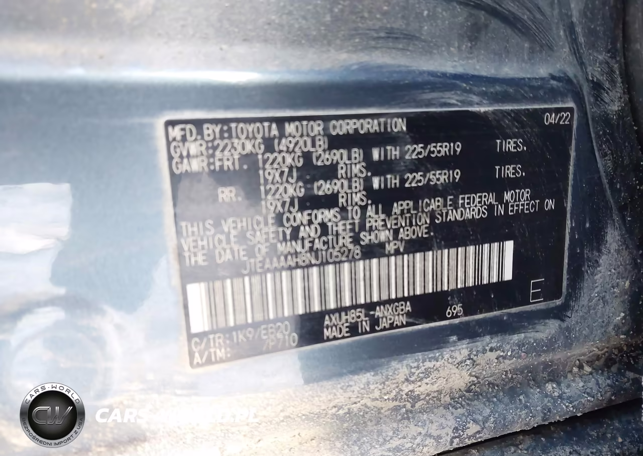 2022 Toyota Venza Xle VIN:JTEAAAAH8NJ105278 - 9