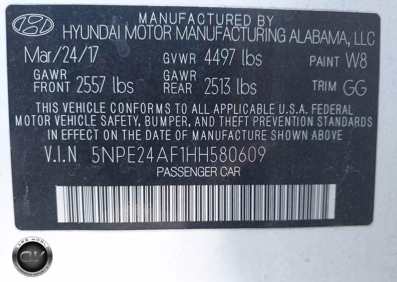 2017 Hyundai Sonata VIN:5NPE24AF1HH580609 - 9