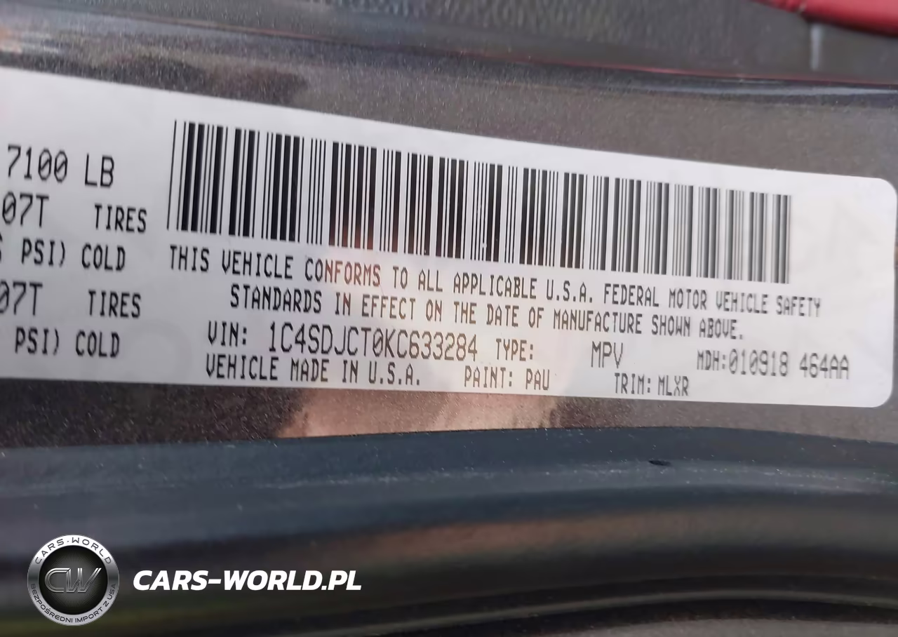 2019 Dodge Durango R-T Awd VIN:1C4SDJCT0KC633284 - 18