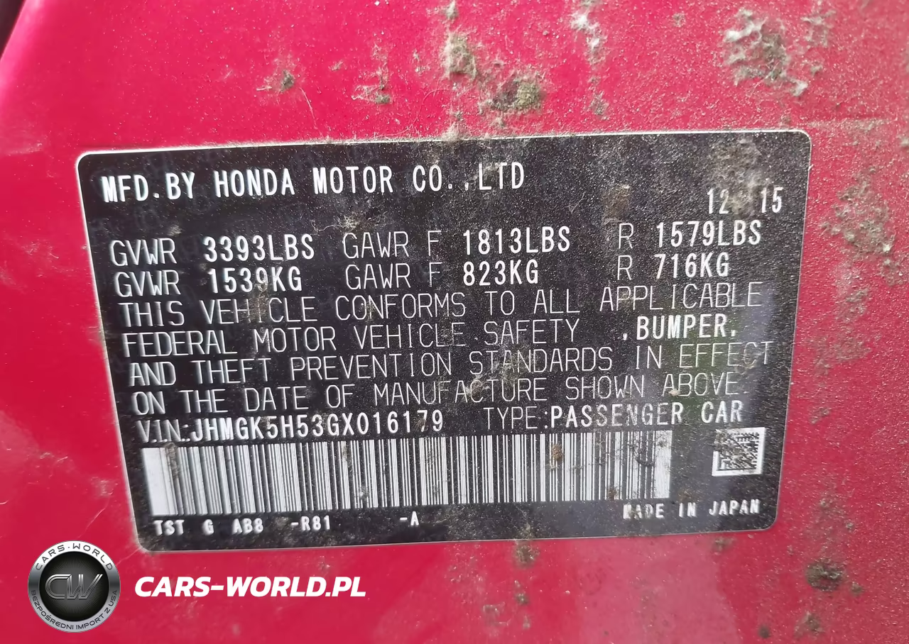 2016 Honda Fit Lx VIN:JHMGK5H53GX016179 - 9