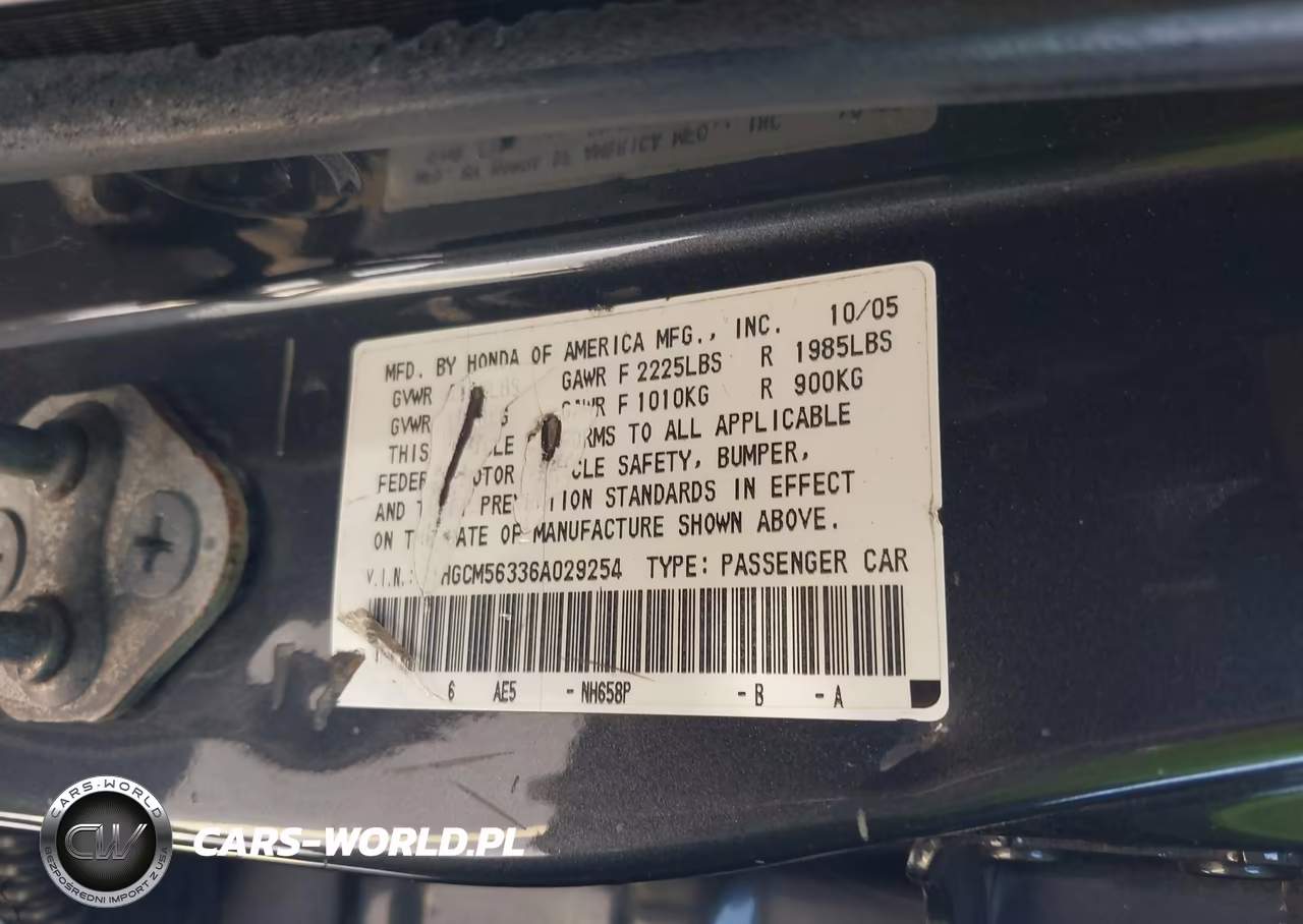 2006 Honda Accord 2.4 Se VIN:1HGCM56336A029254 - 9