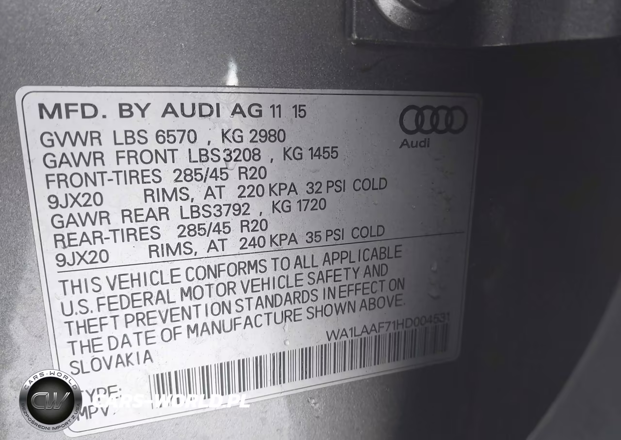 2017 Audi Q7 3.0T Premium VIN:WA1LAAF71HD004531 - 9