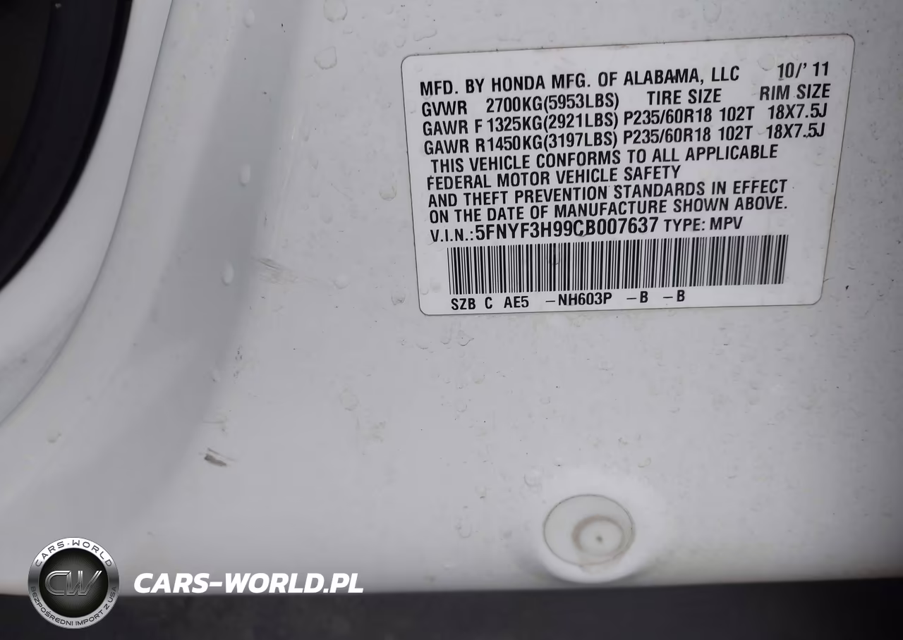 2012 Honda Pilot Touring VIN:5FNYF3H99CB007637 - 9