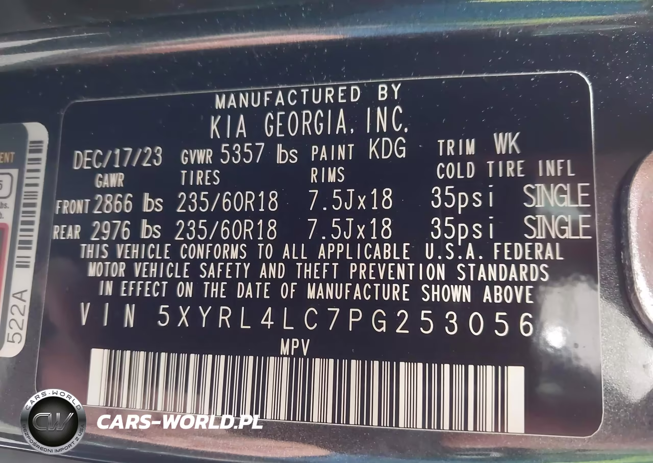2023 Kia Sorento S VIN:5XYRL4LC7PG253056 - 9