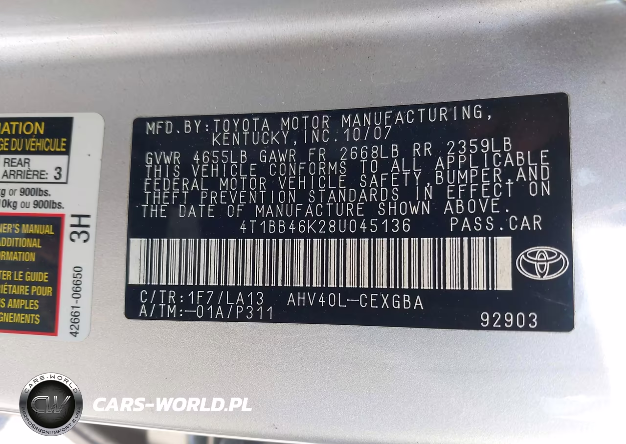 2008 Toyota Camry Hybrid VIN:4T1BB46K28U045136 - 9
