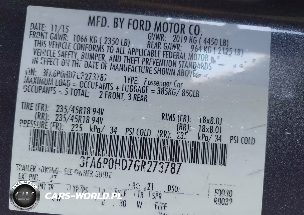 2016 Ford Fusion Se VIN:3FA6P0HD7GR273787 - 9