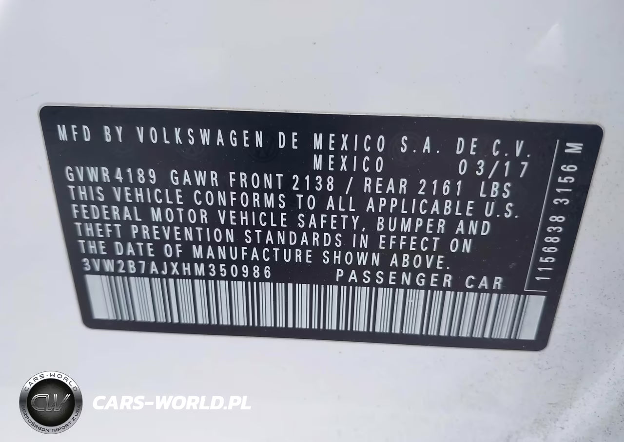 2017 Volkswagen Jetta 1.4T S VIN:3VW2B7AJXHM350986 - 9