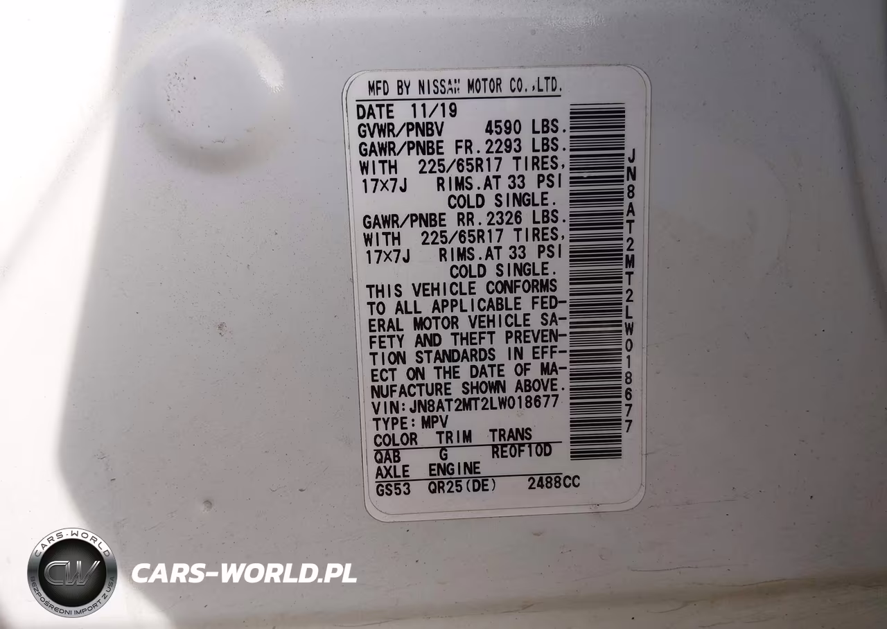 2020 Nissan Rogue Sv Fwd VIN:JN8AT2MT2LW018677 - 9
