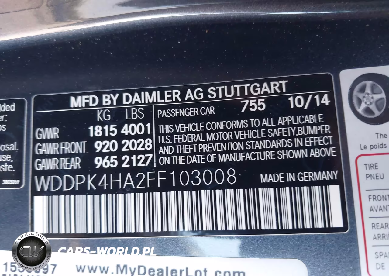 2015 Mercedes-Benz Slk 250 VIN:WDDPK4HA2FF103008 - 9