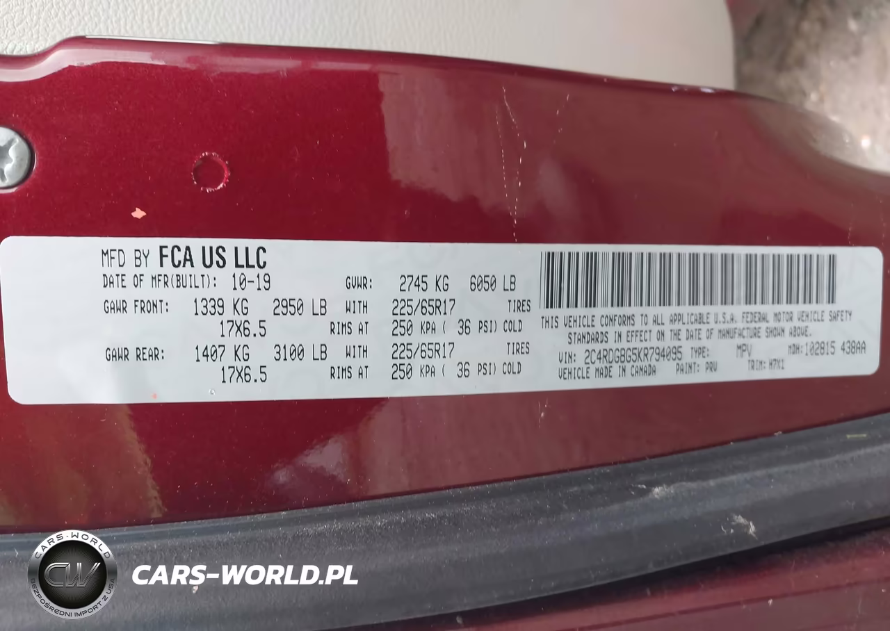 2019 Dodge Grand Caravan Se VIN:2C4RDGBG5KR794095 - 9