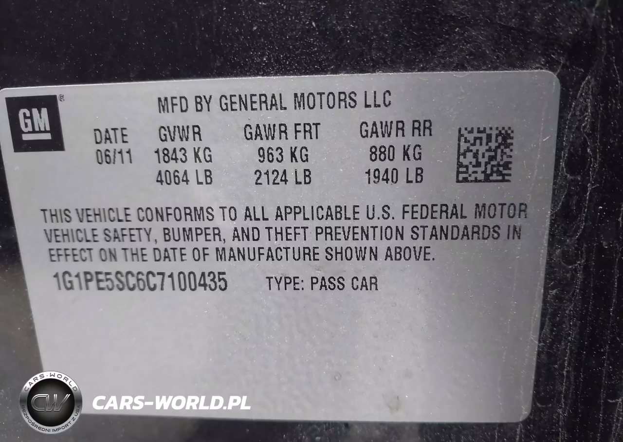 2012 Chevrolet Cruze Lt VIN:1G1PE5SC6C7100435 - 9