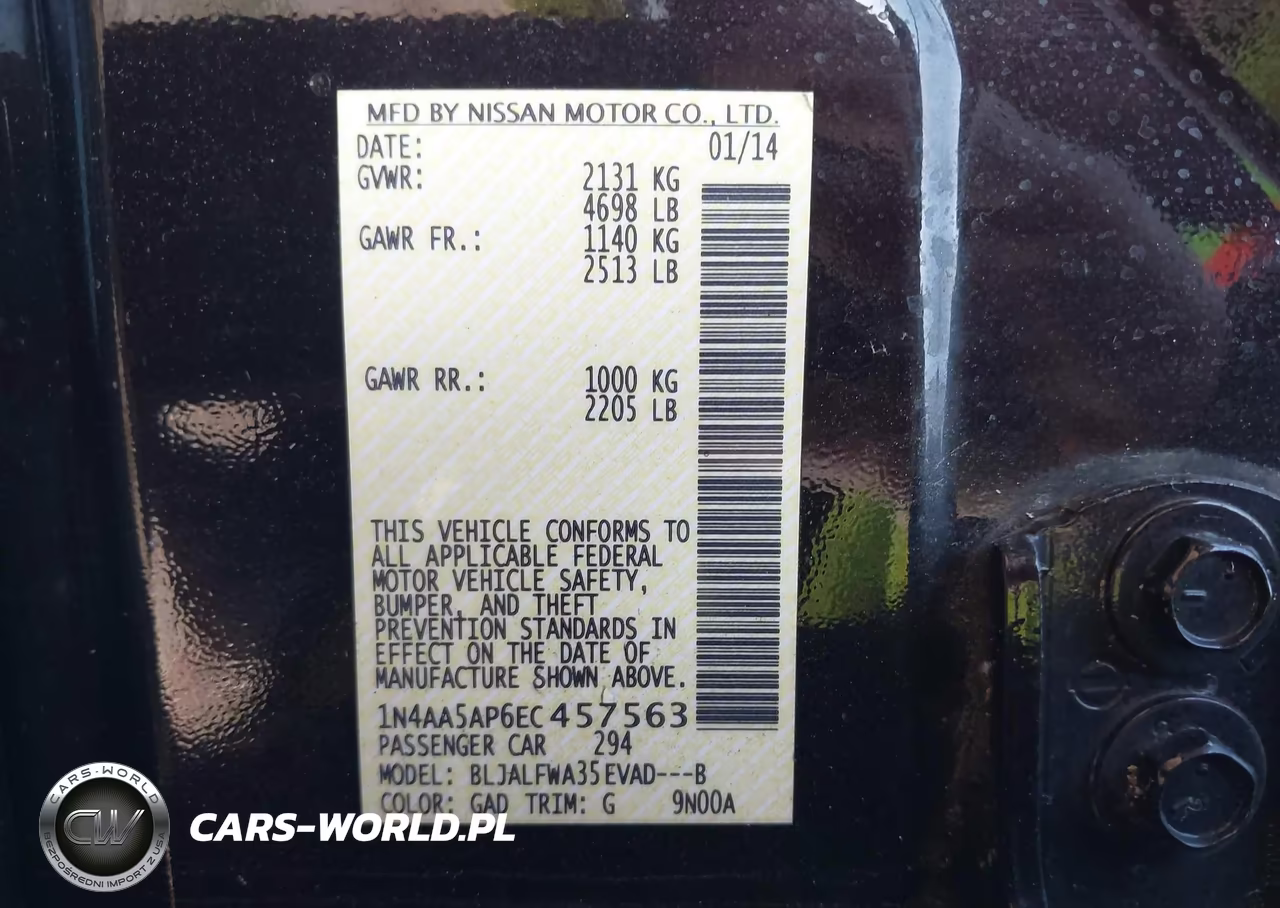 2014 Nissan Maxima 3.5 Sv VIN:1N4AA5AP6EC457563 - 9