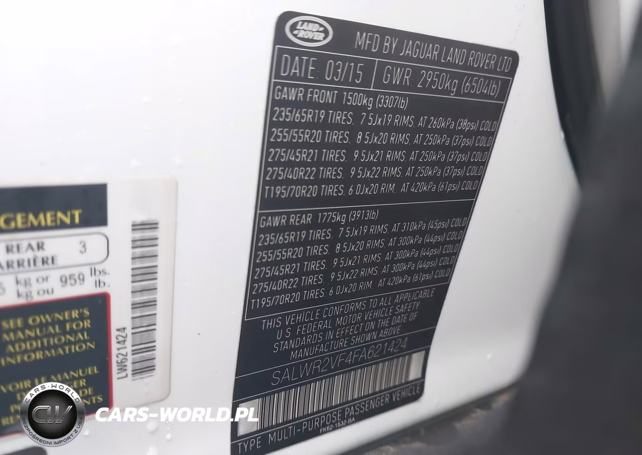 2015 Land Rover Range Rover Sport 3.0L V6 Supercharged Hse VIN:SALWR2VF4FA621424 - 9