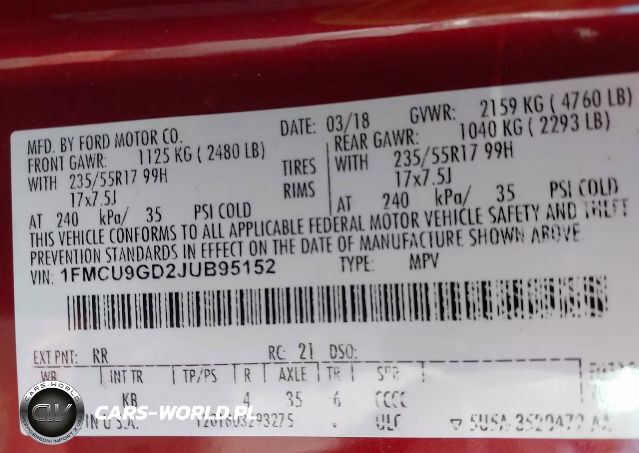 2018 Ford Escape Se VIN:1FMCU9GD2JUB95152 - 9