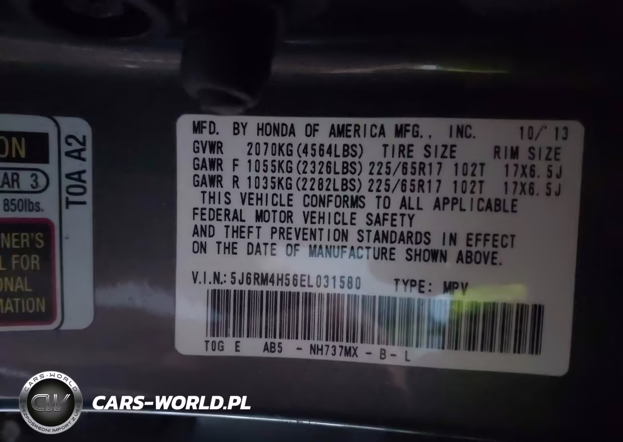 2014 Honda Cr-V Ex VIN:5J6RM4H56EL031580 - 9
