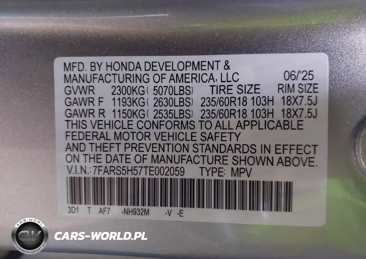 2026 Honda Cr-V Hybrid 2Wd Sport VIN:7FARS5H57TE002059 - 9
