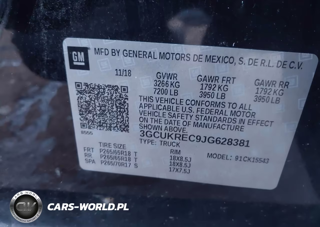 2018 Chevrolet Silverado 1500 2Lt VIN:3GCUKREC9JG628381 - 9