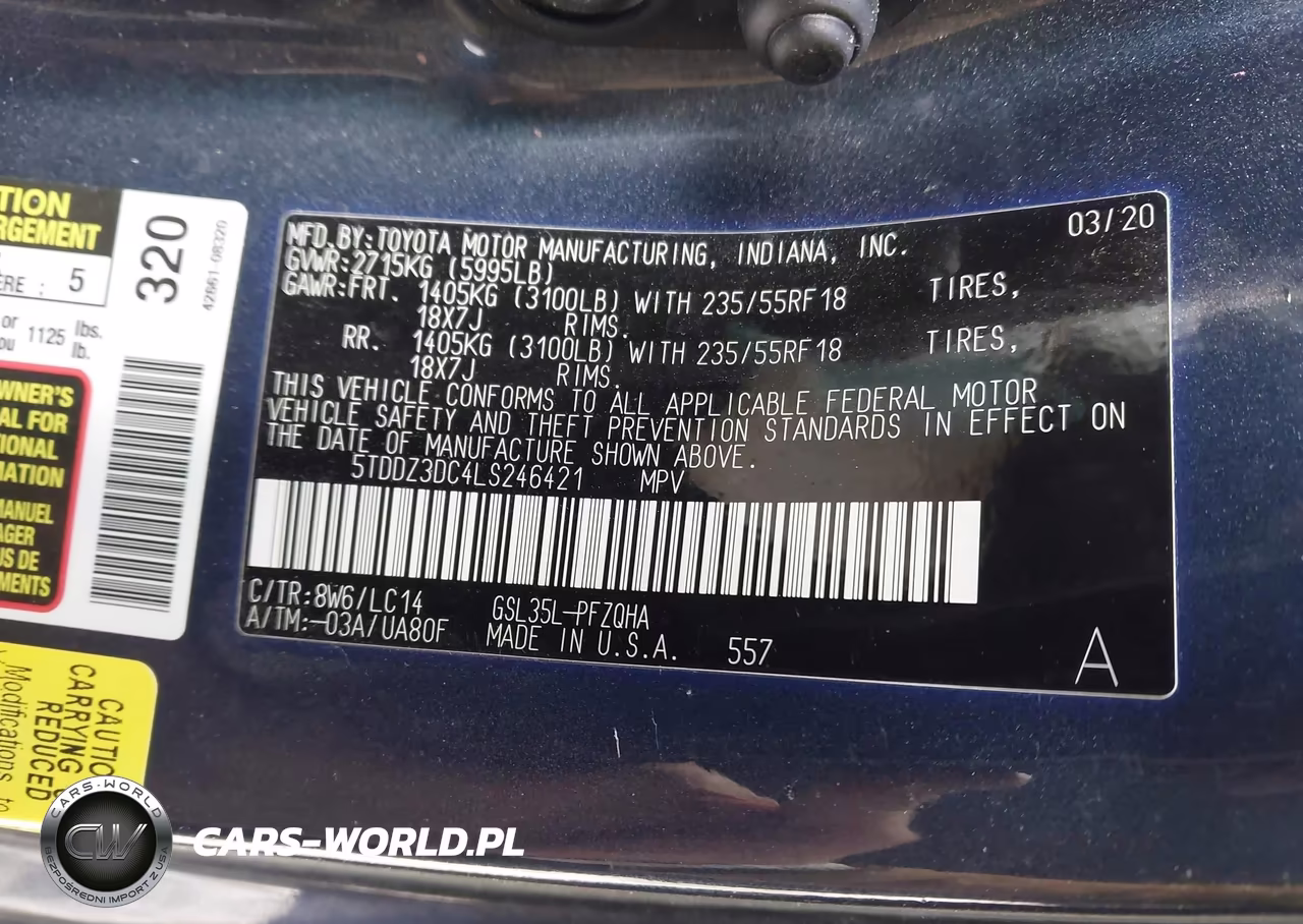 2020 Toyota Sienna Xle VIN:5TDDZ3DC4LS246421 - 9