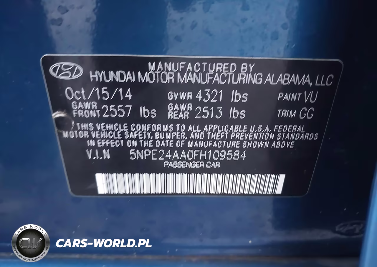 2015 Hyundai Sonata Eco VIN:5NPE24AA0FH109584 - 9