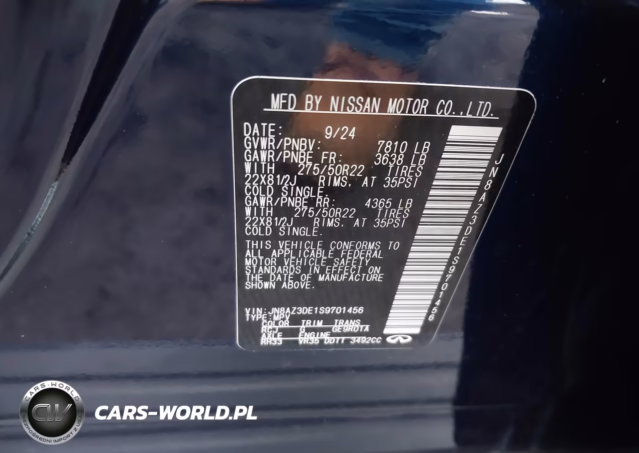 2025 Infiniti Qx80 Sensory Awd VIN:JN8AZ3DE1S9701456 - 11