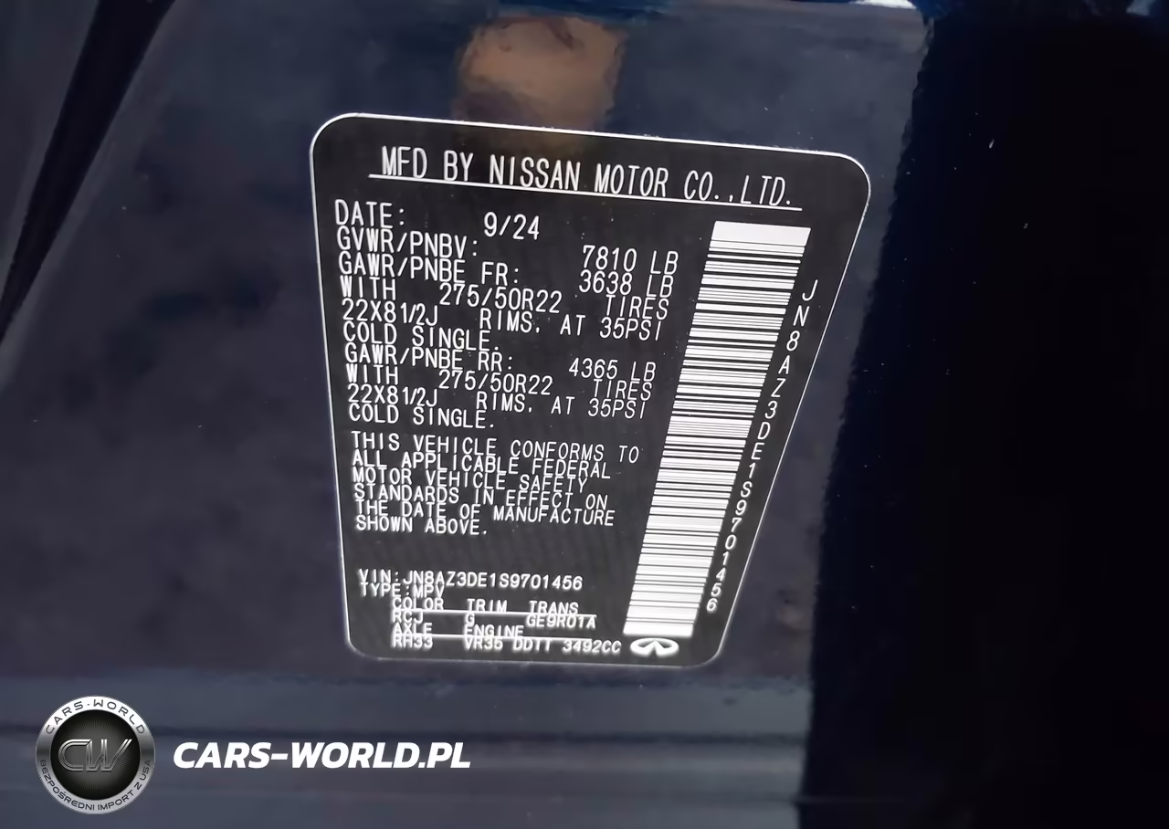 2025 Infiniti Qx80 Sensory Awd VIN:JN8AZ3DE1S9701456 - 9