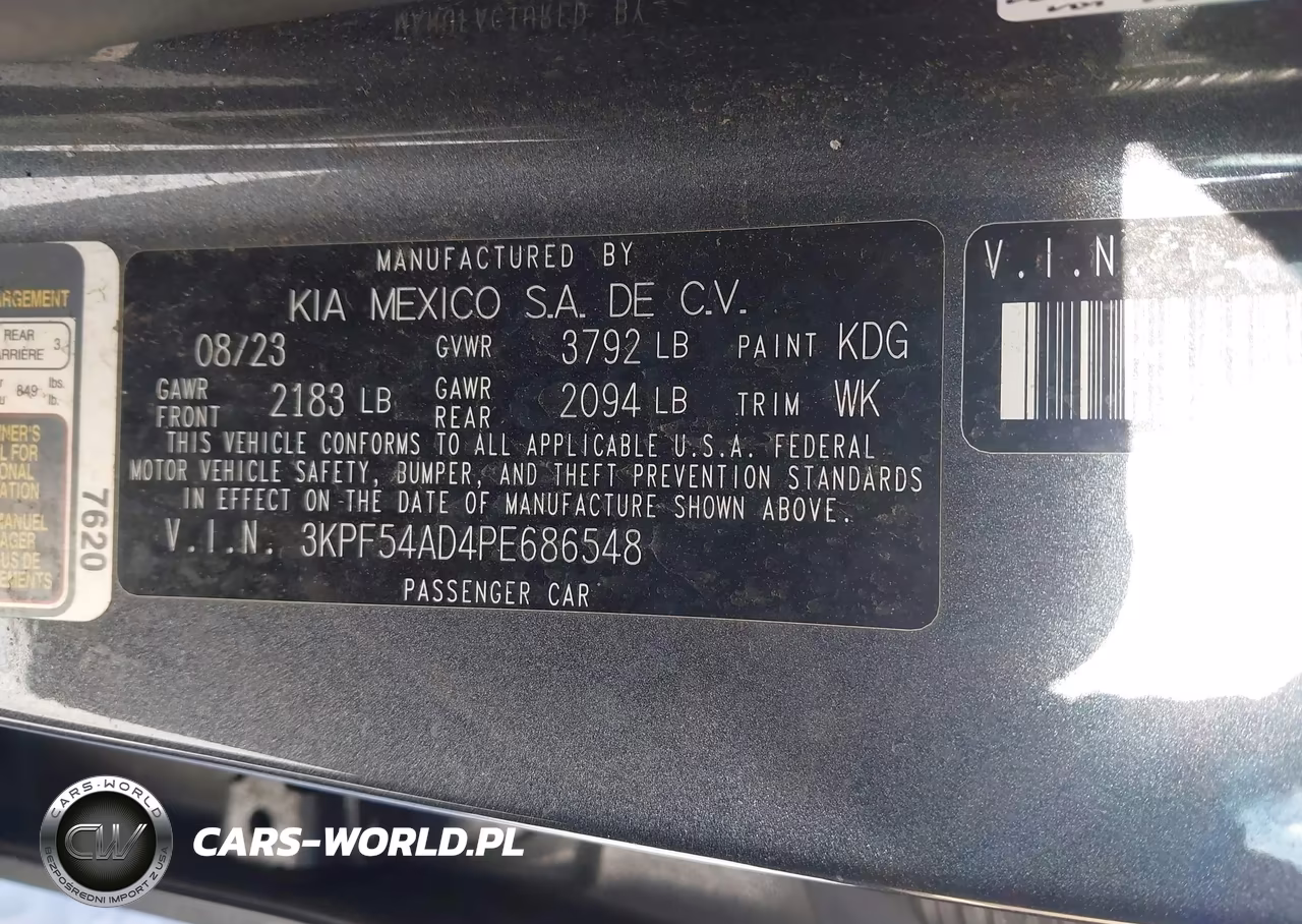 2023 Kia Forte Gt-Line VIN:3KPF54AD4PE686548 - 9