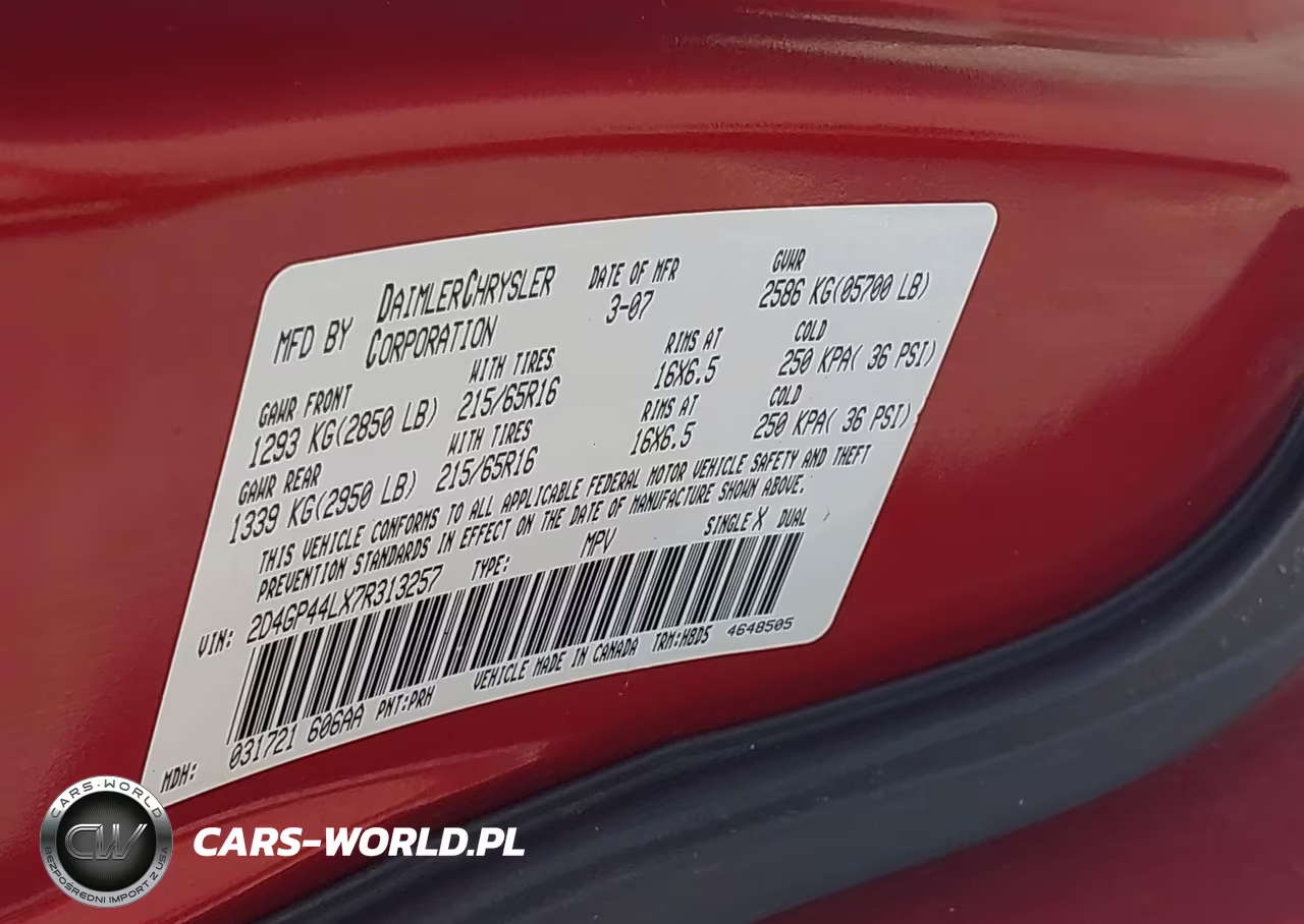 2007 Dodge Grand Caravan Sxt VIN:2D4GP44LX7R313257 - 9