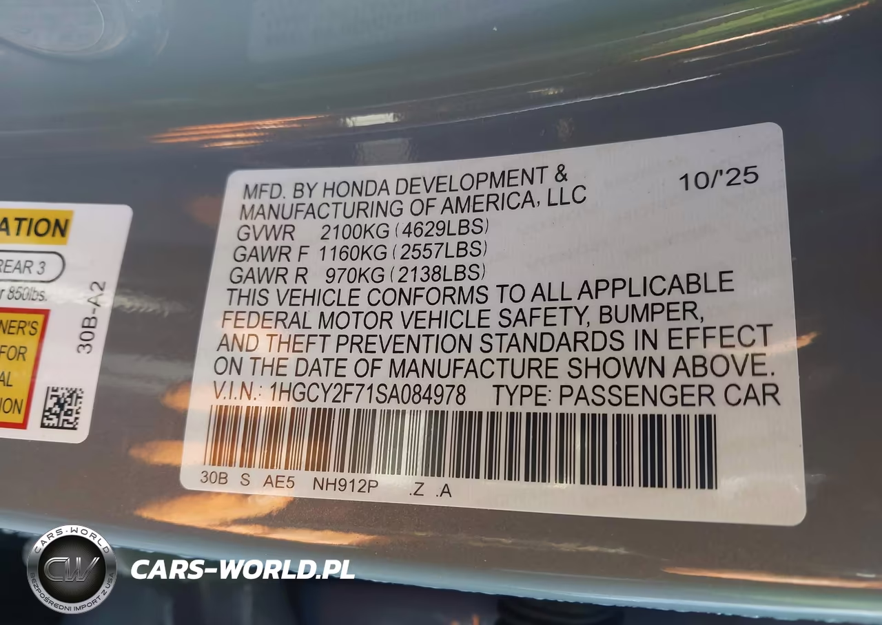 2025 Honda Accord Hybrid Sport-L VIN:1HGCY2F71SA084978 - 9