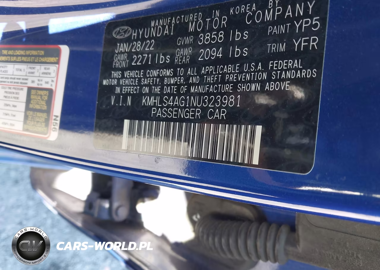 2022 Hyundai Elantra Sel VIN:KMHLS4AG1NU323981 - 9