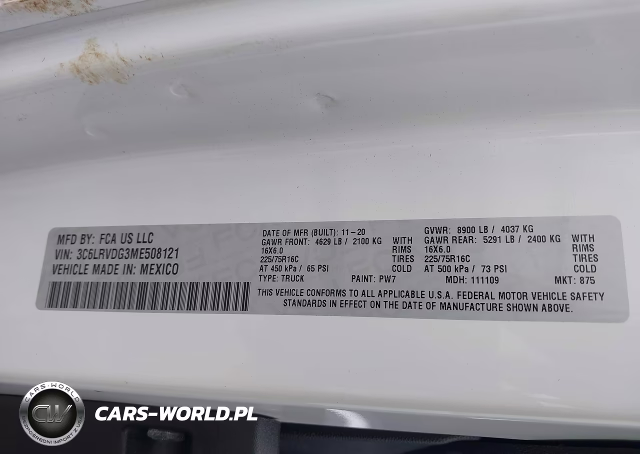 2021 Ram Promaster 2500 VIN:3C6LRVDG3ME508121 - 9