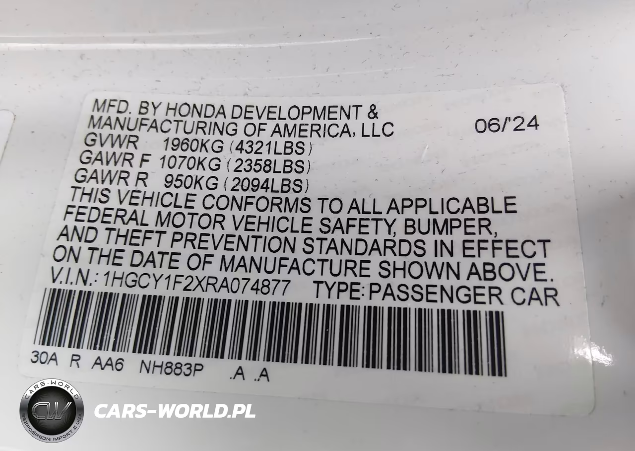 2024 Honda Accord Lx VIN:1HGCY1F2XRA074877 - 9
