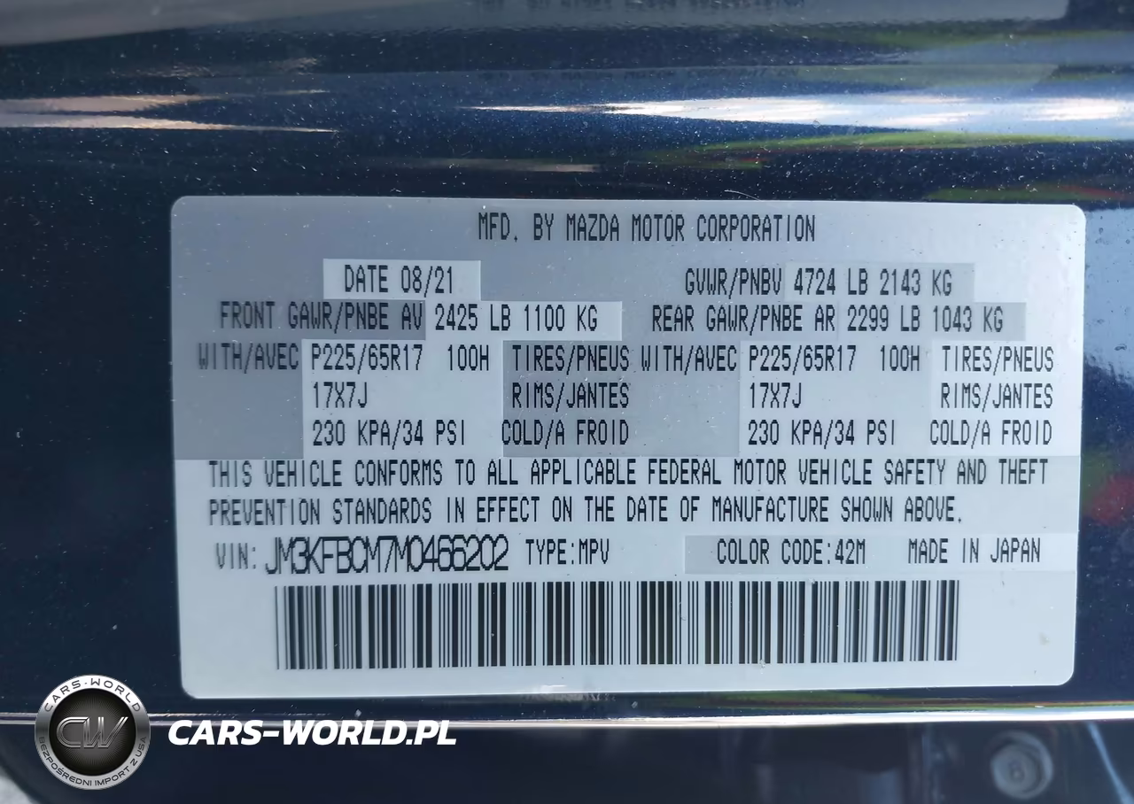 2021 Mazda Cx-5 Touring VIN:JM3KFBCM7M0466202 - 9
