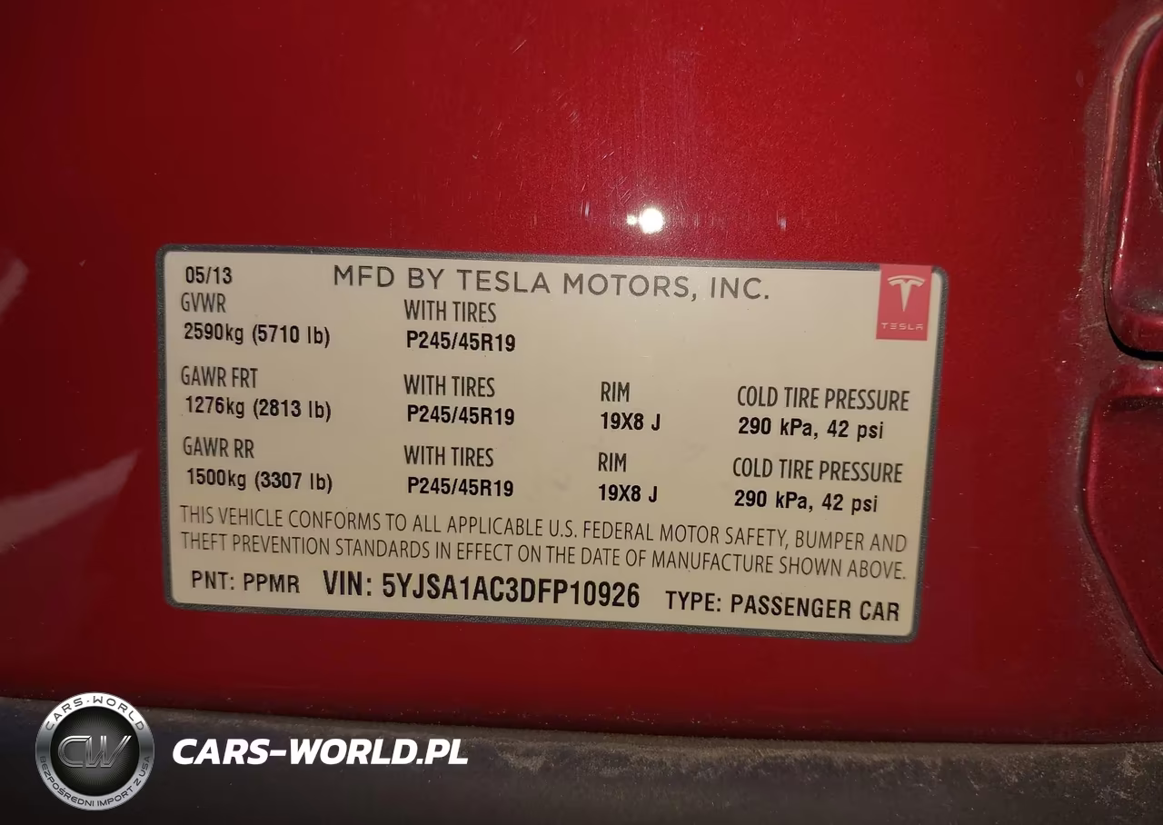 2013 Tesla Model S VIN:5YJSA1AC3DFP10926 - 9