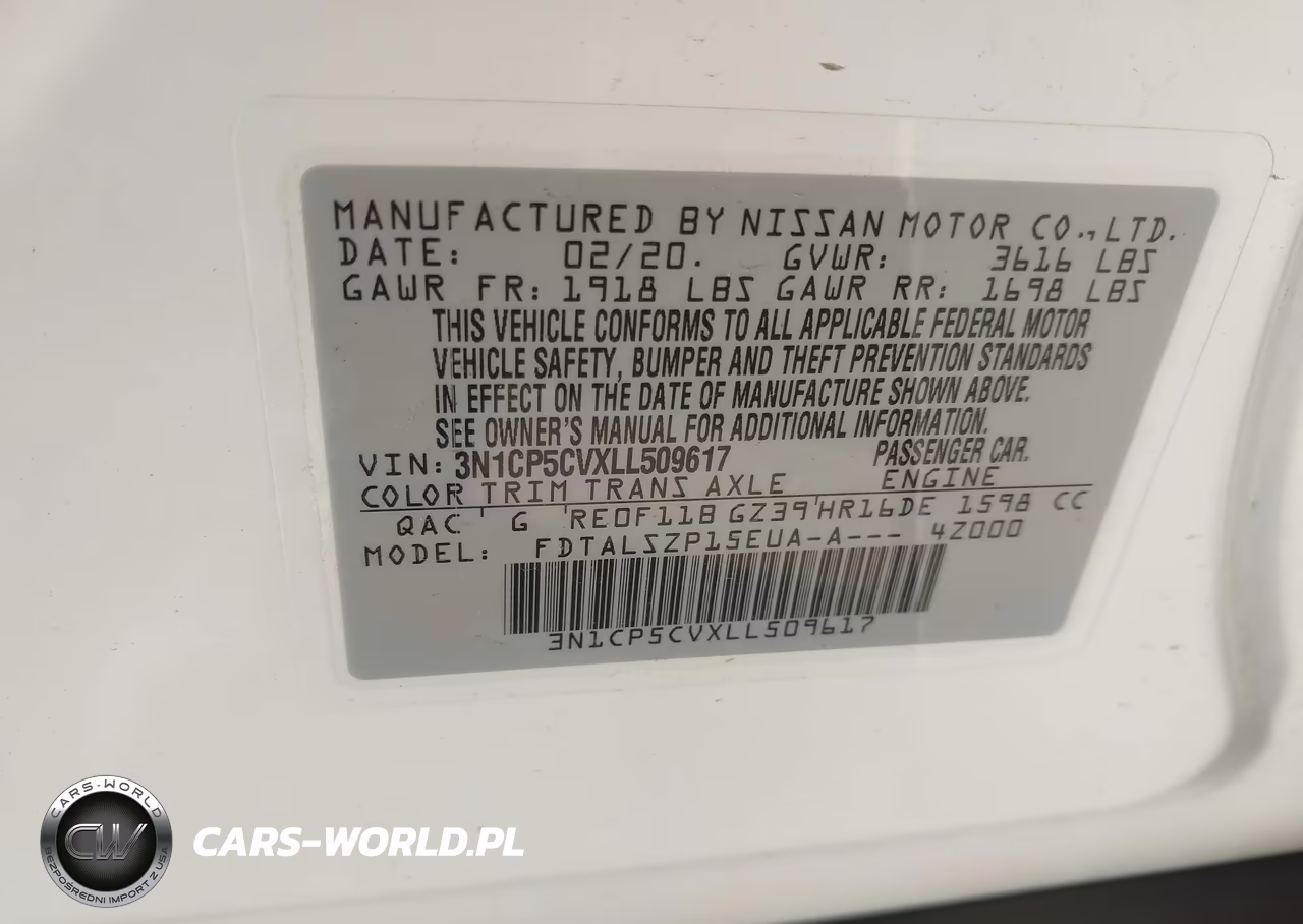 2020 Nissan Kicks Sv Xtronic Cvt VIN:3N1CP5CVXLL509617 - 9