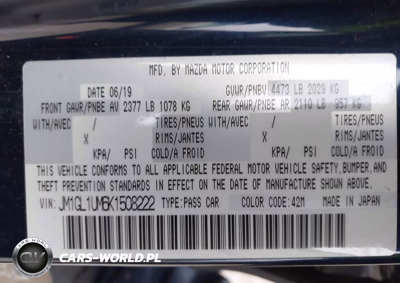 2019 Mazda Mazda6 Sport VIN:JM1GL1UM6K1508222 - 9