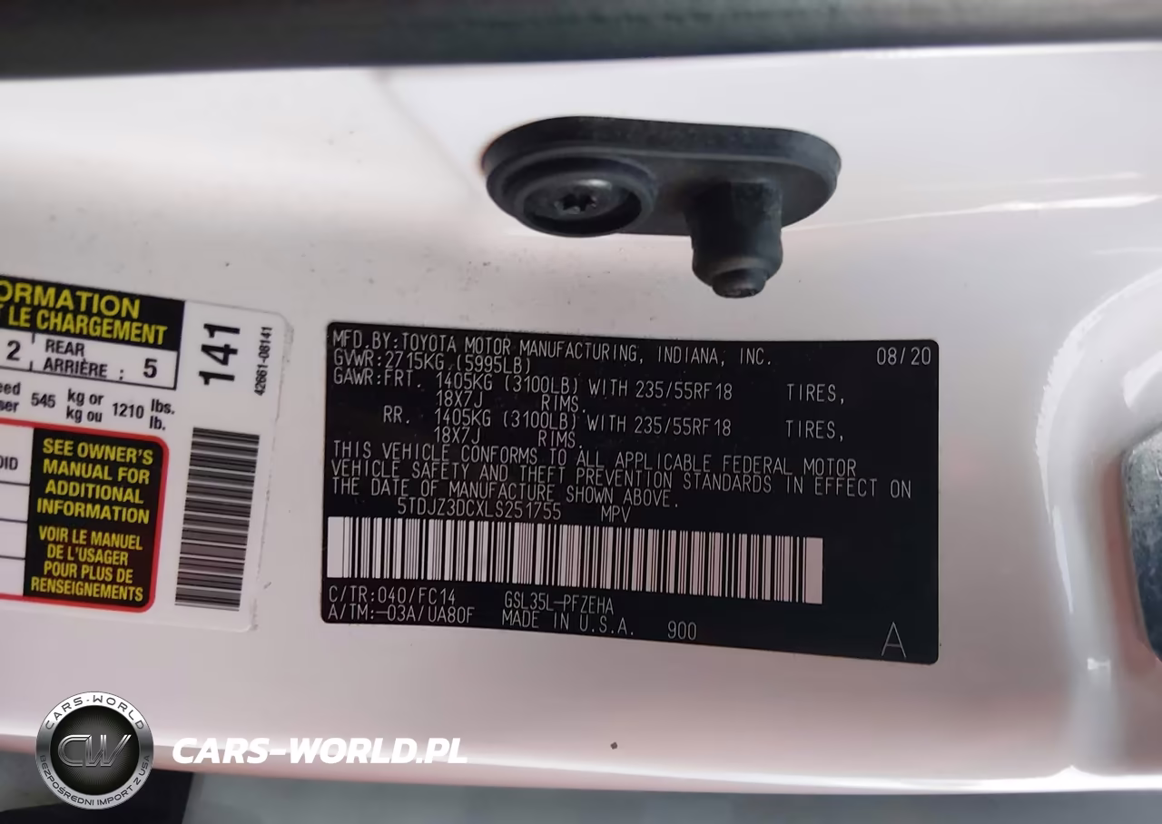 2020 Toyota Sienna Le VIN:5TDJZ3DCXLS251755 - 9