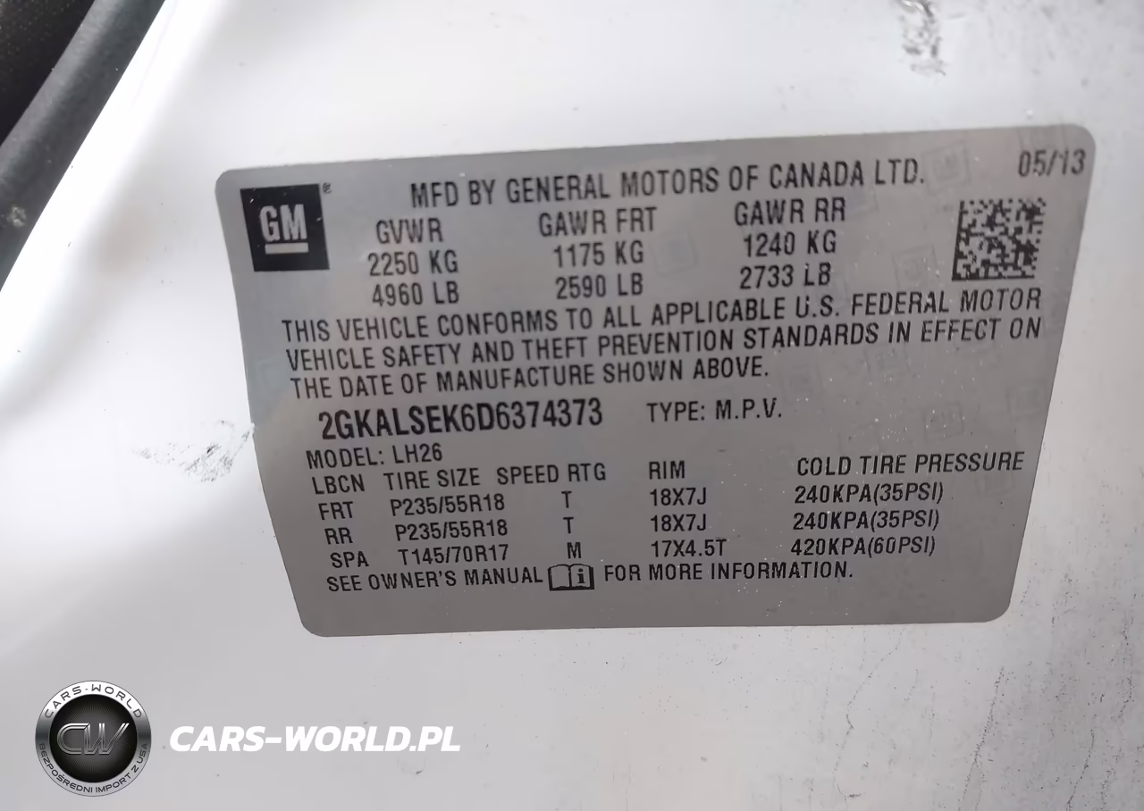 2013 GMC Terrain Sle-2 VIN:2GKALSEK6D6374373 - 9