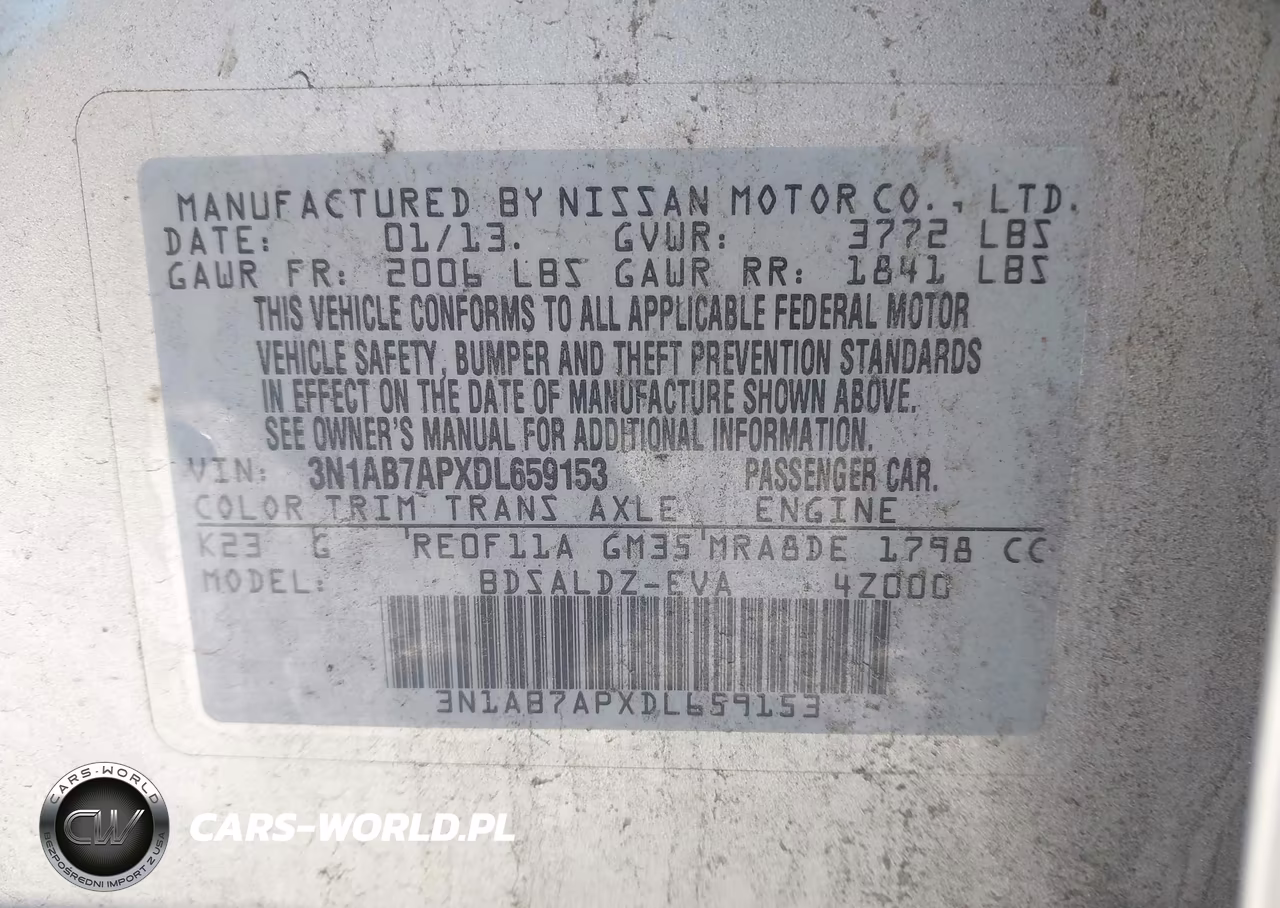 2013 Nissan Sentra Sv VIN:3N1AB7APXDL659153 - 9