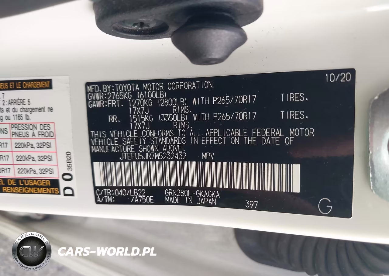 2021 Toyota 4Runner Sr5 Premium VIN:JTEFU5JR7M5232432 - 9