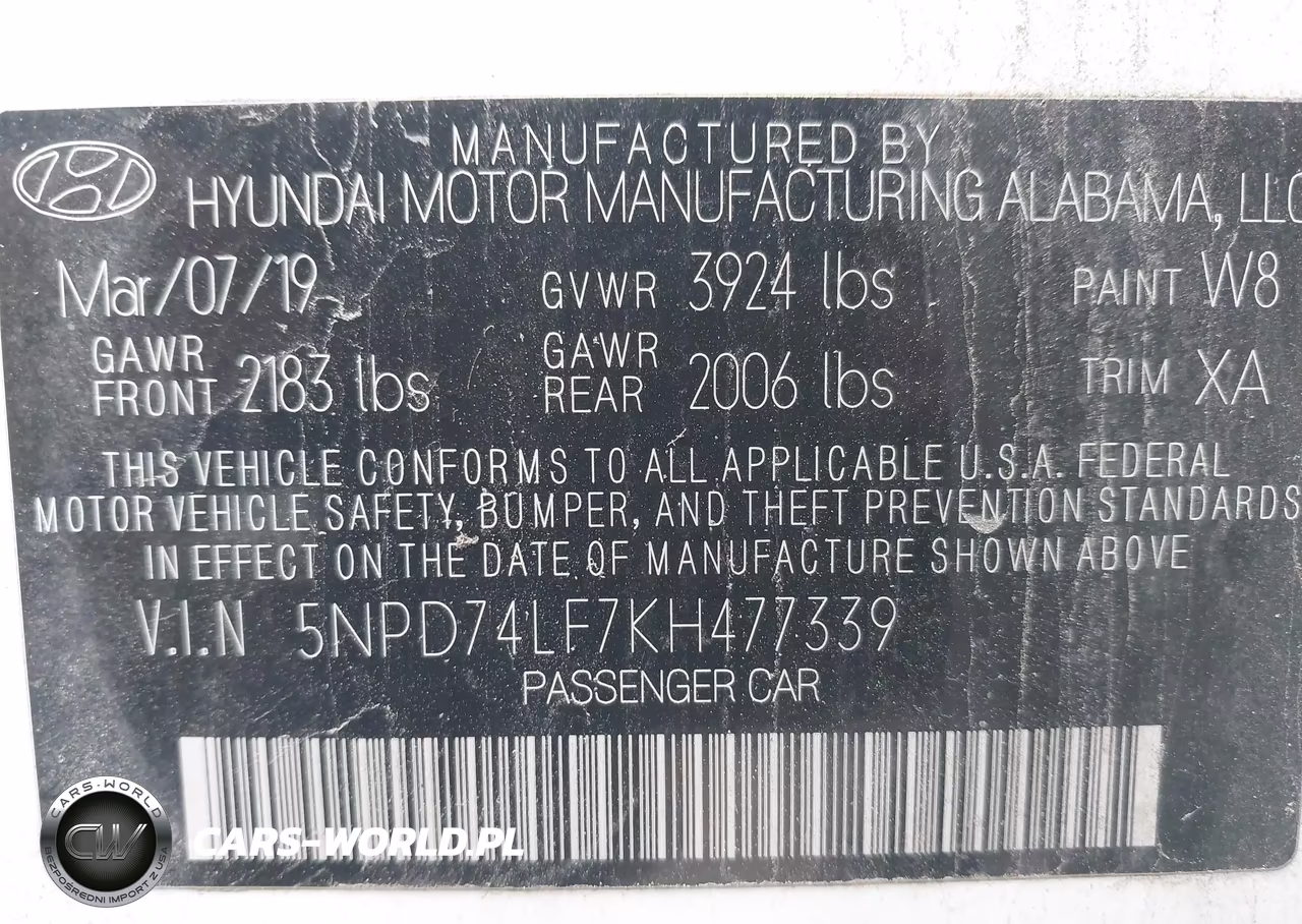 2019 Hyundai Elantra Se VIN:5NPD74LF7KH477339 - 9
